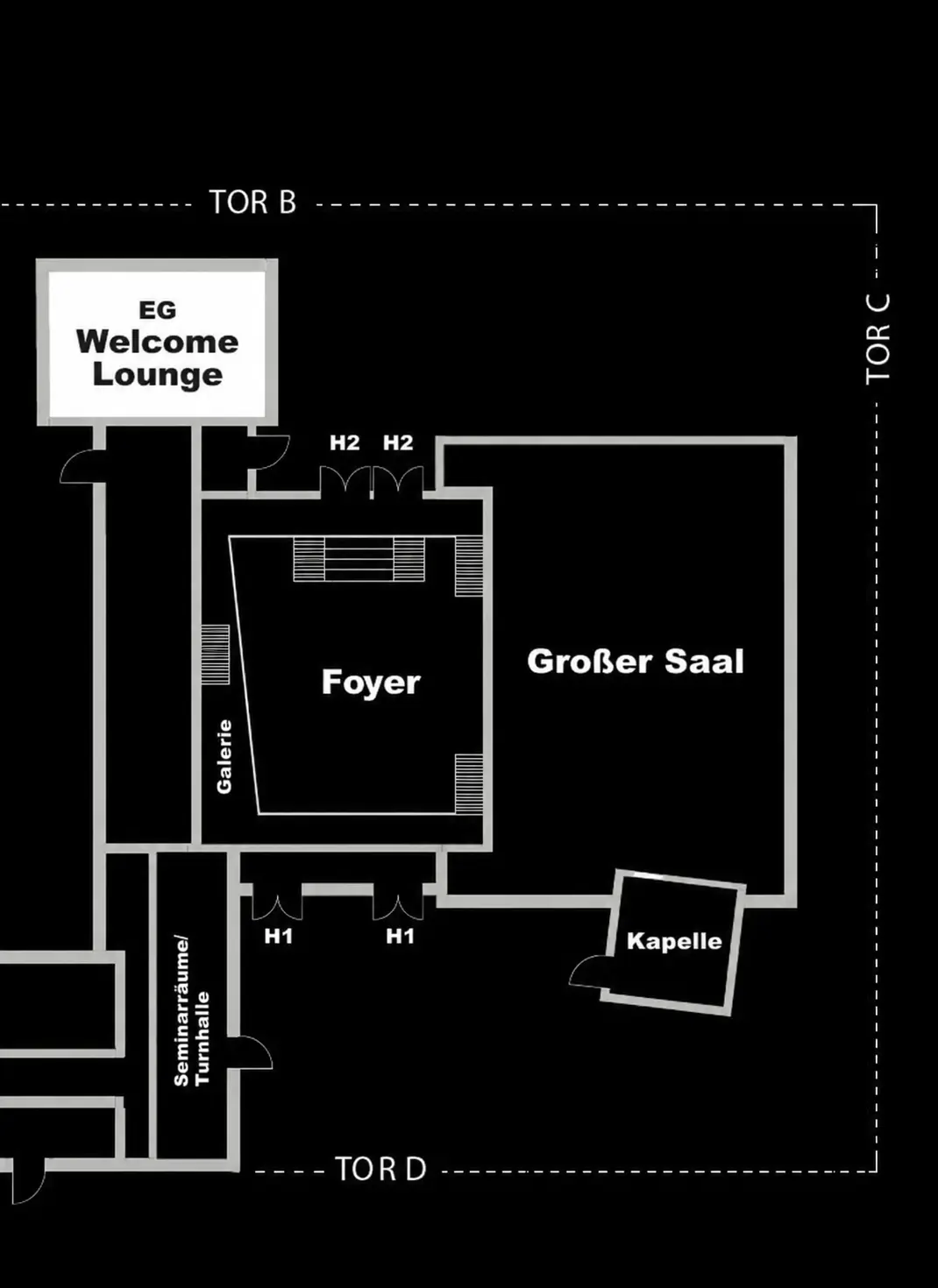 Grundriss Welcome Lounge
